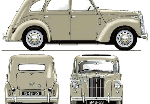 Ford Prefect E493A (1949) - Ford - drawings, dimensions, pictures of the car
