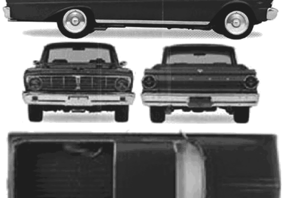 Ford Ranchero (1965) - Форд - чертежи, габариты, рисунки автомобиля