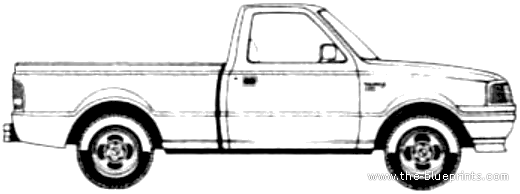 Ford Ranger (1996) - Форд - чертежи, габариты, рисунки автомобиля