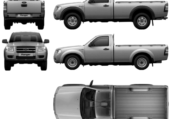 Ford Ranger Regular Cab (2007) - Ford - drawings, dimensions, pictures of the car