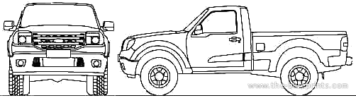 Ford Ranger Single Cabine (BR) (2011) - Форд - чертежи, габариты, рисунки автомобиля