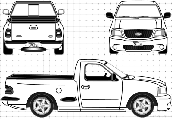 Ford SVT F-150 Lightning Pick-up (1999) - Форд - чертежи, габариты, рисунки автомобиля