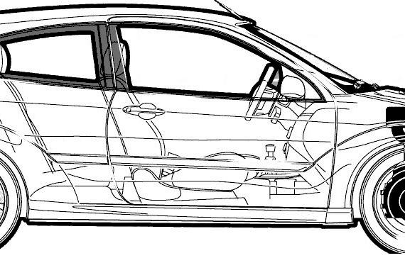 Ford SVT Focus (2002) - Форд - чертежи, габариты, рисунки автомобиля