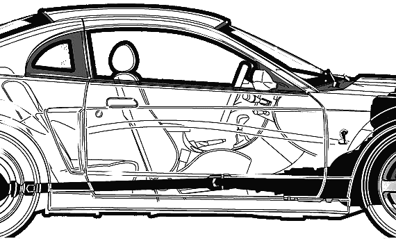 Ford SVT Mustang Cobra (2003) - Форд - чертежи, габариты, рисунки автомобиля