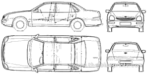 Ford Scorpio (1995) - Форд - чертежи, габариты, рисунки автомобиля