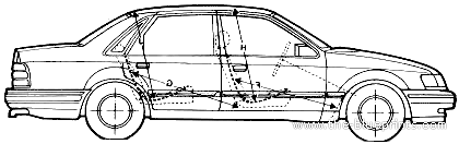Ford Scorpio 4-Door (1989) - Форд - чертежи, габариты, рисунки автомобиля
