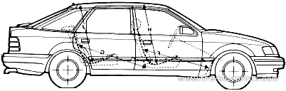 Ford Scorpio 5-Door (1989) - Форд - чертежи, габариты, рисунки автомобиля