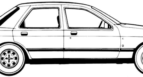 Ford Sierra Sapphire 2.0i Ghia (1988) - Форд - чертежи, габариты, рисунки автомобиля