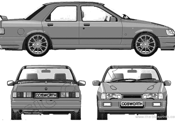 Ford Sierra Sapphire Cosworth 4x4 - Форд - чертежи, габариты, рисунки автомобиля