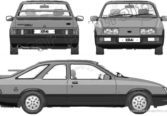 Ford Sierra XR4i (1983) - Форд - чертежи, габариты, рисунки автомобиля