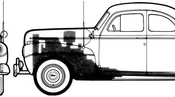 Ford Super Deluxe Coupe (1941) - Форд - чертежи, габариты, рисунки автомобиля