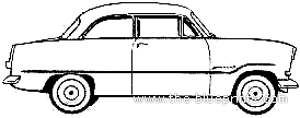 Ford Taunus 12M 2-Door (1958) - Форд - чертежи, габариты, рисунки автомобиля