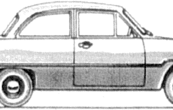 Ford Taunus 12M P1 2-Door (1957) - Форд - чертежи, габариты, рисунки автомобиля