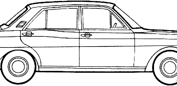 Ford Taunus 15M P6 4-Door (1967) - Форд - чертежи, габариты, рисунки автомобиля