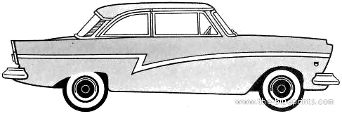 Ford Taunus 17M (1957) - Форд - чертежи, габариты, рисунки автомобиля