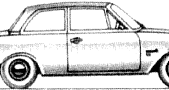 Ford Taunus 17M P3 2-Door (1963) - Форд - чертежи, габариты, рисунки автомобиля