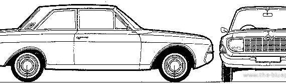 Ford Taunus 17M P5 2-Door (1967) - Форд - чертежи, габариты, рисунки автомобиля