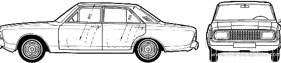 Ford Taunus 17M P7B - Форд - чертежи, габариты, рисунки автомобиля