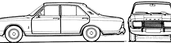 Ford Taunus 17M P7B 4-Door (1969) - Форд - чертежи, габариты, рисунки автомобиля
