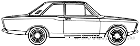Ford Taunus 17M P7 2-Door (1967) - Форд - чертежи, габариты, рисунки автомобиля