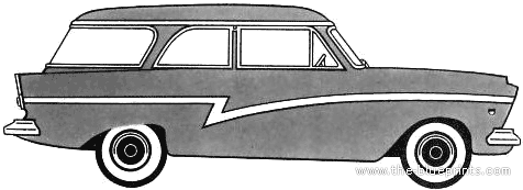 Ford Taunus 17M Tournier (1957) - Форд - чертежи, габариты, рисунки автомобиля