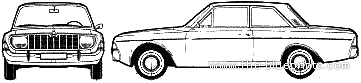 Ford Taunus 20M P5 - Форд - чертежи, габариты, рисунки автомобиля