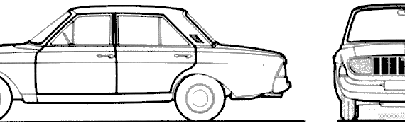 Ford Taunus 20M P5 4-Door (1965) - Форд - чертежи, габариты, рисунки автомобиля