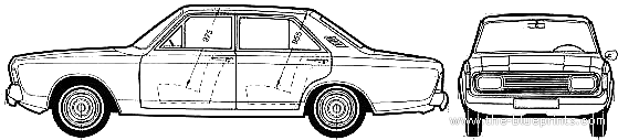 Ford Taunus 20M P7B - Форд - чертежи, габариты, рисунки автомобиля