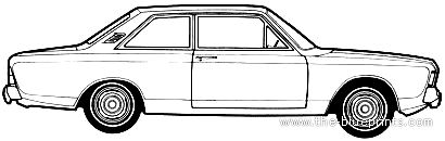 Ford Taunus 20M P7B 2-Door (1969) - Форд - чертежи, габариты, рисунки автомобиля