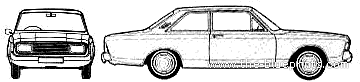 Ford Taunus 20M P7B 2-Door (1970) - Форд - чертежи, габариты, рисунки автомобиля