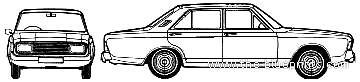 Ford Taunus 20M P7B 4-Door (1970) - Форд - чертежи, габариты, рисунки автомобиля