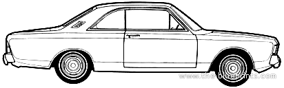 Ford Taunus 20M P7B Coupe 2-Door (1969) - Форд - чертежи, габариты, рисунки автомобиля