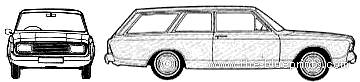 Ford Taunus 20M P7B Turnier 2-Door (1970) - Форд - чертежи, габариты, рисунки автомобиля