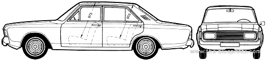 Ford Taunus 20M P7a 4-Door (1969) - Ford - drawings, dimensions, pictures of the car