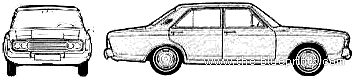 Ford Taunus 26M P7B 4-Door (1970) - Ford - drawings, dimensions, pictures of the car