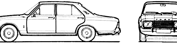 Ford Taunus 26M P7B 4-Door (1971) - Форд - чертежи, габариты, рисунки автомобиля