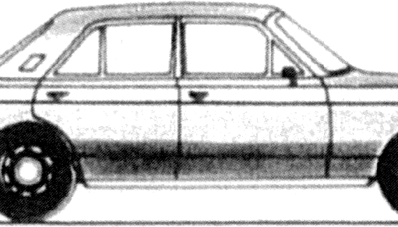 Ford Taunus 26M P7 4-Door (1970) - Форд - чертежи, габариты, рисунки автомобиля