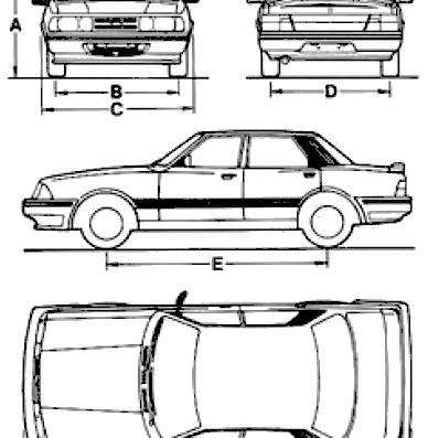 Ford Taunus GTS (1992) - Форд - чертежи, габариты, рисунки автомобиля