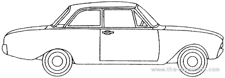 Ford Taunus P3 17M 2-Door (1963) - Форд - чертежи, габариты, рисунки автомобиля