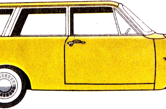 Ford Taunus P3 17M Kombi (1962) - Форд - чертежи, габариты, рисунки автомобиля