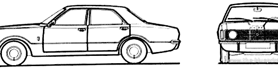 Ford Taunus TC1 1600 4-Door (1973) - Форд - чертежи, габариты, рисунки автомобиля