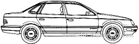 Ford Taurus (1987) - Форд - чертежи, габариты, рисунки автомобиля