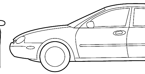 Ford Taurus (1997) - Форд - чертежи, габариты, рисунки автомобиля