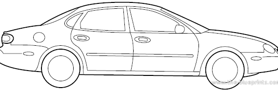 Ford Taurus (1999) - Форд - чертежи, габариты, рисунки автомобиля