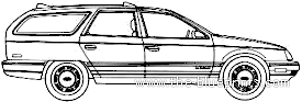 Ford Taurus Wagon (1987) - Форд - чертежи, габариты, рисунки автомобиля