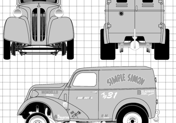 Ford Thames Panel Truck (1951) - Форд - чертежи, габариты, рисунки автомобиля