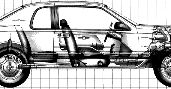 Ford Thunderbird (1984) - Форд - чертежи, габариты, рисунки автомобиля