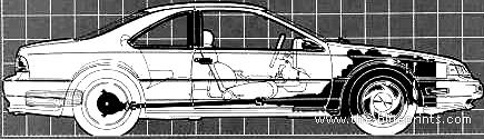 Ford Thunderbird (1989) - Форд - чертежи, габариты, рисунки автомобиля