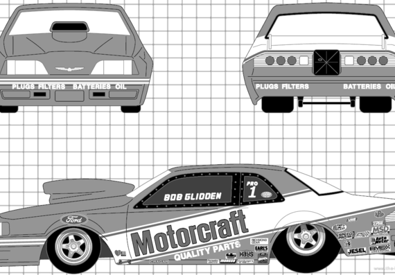 Ford Thunderbird Pro-Stock (1987) - Ford - drawings, dimensions, pictures of the car