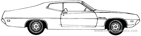Ford Torino 2-Door Sportsroof (1970) - Форд - чертежи, габариты, рисунки автомобиля
